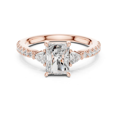 Radiant Lab Grown Diamond Side-Stone Engagement Ring