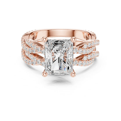 Radiant Lab Grown Diamond Side-Stone Engagement Ring