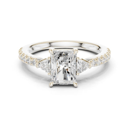 Radiant Lab Grown Diamond Side-Stone Engagement Ring