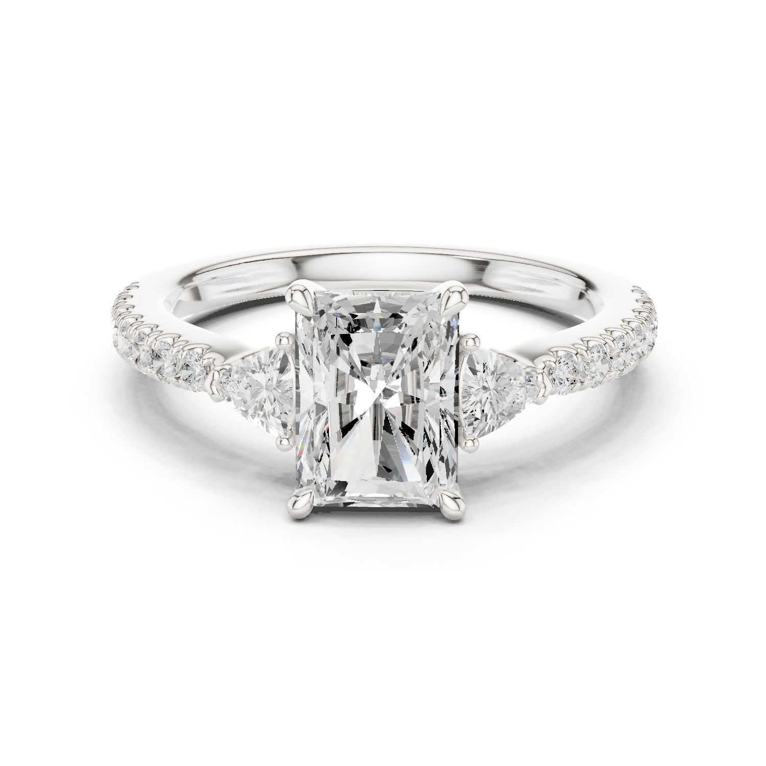 Radiant Lab Grown Diamond Side-Stone Engagement Ring