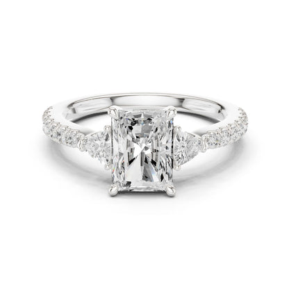Radiant Lab Grown Diamond Side-Stone Engagement Ring