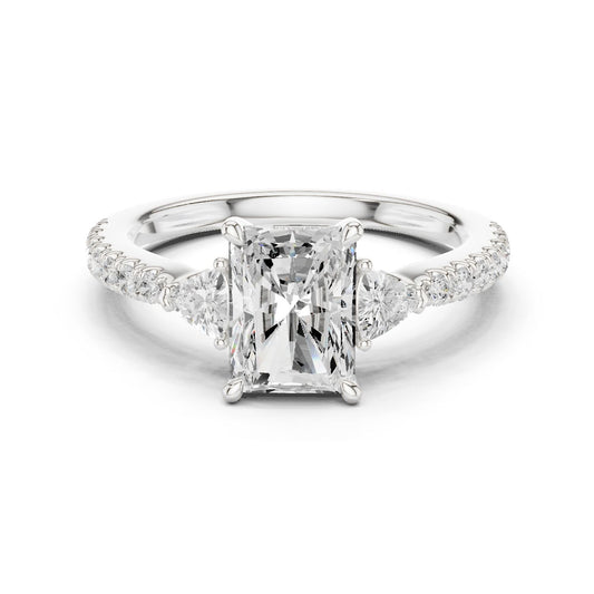 Radiant Lab Grown Diamond Side-Stone Engagement Ring