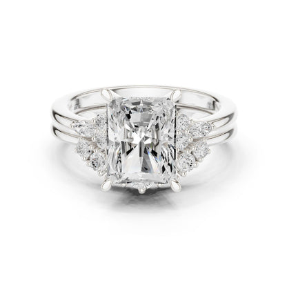 Radiant Lab Grown Diamond Side-Stone Engagement Ring