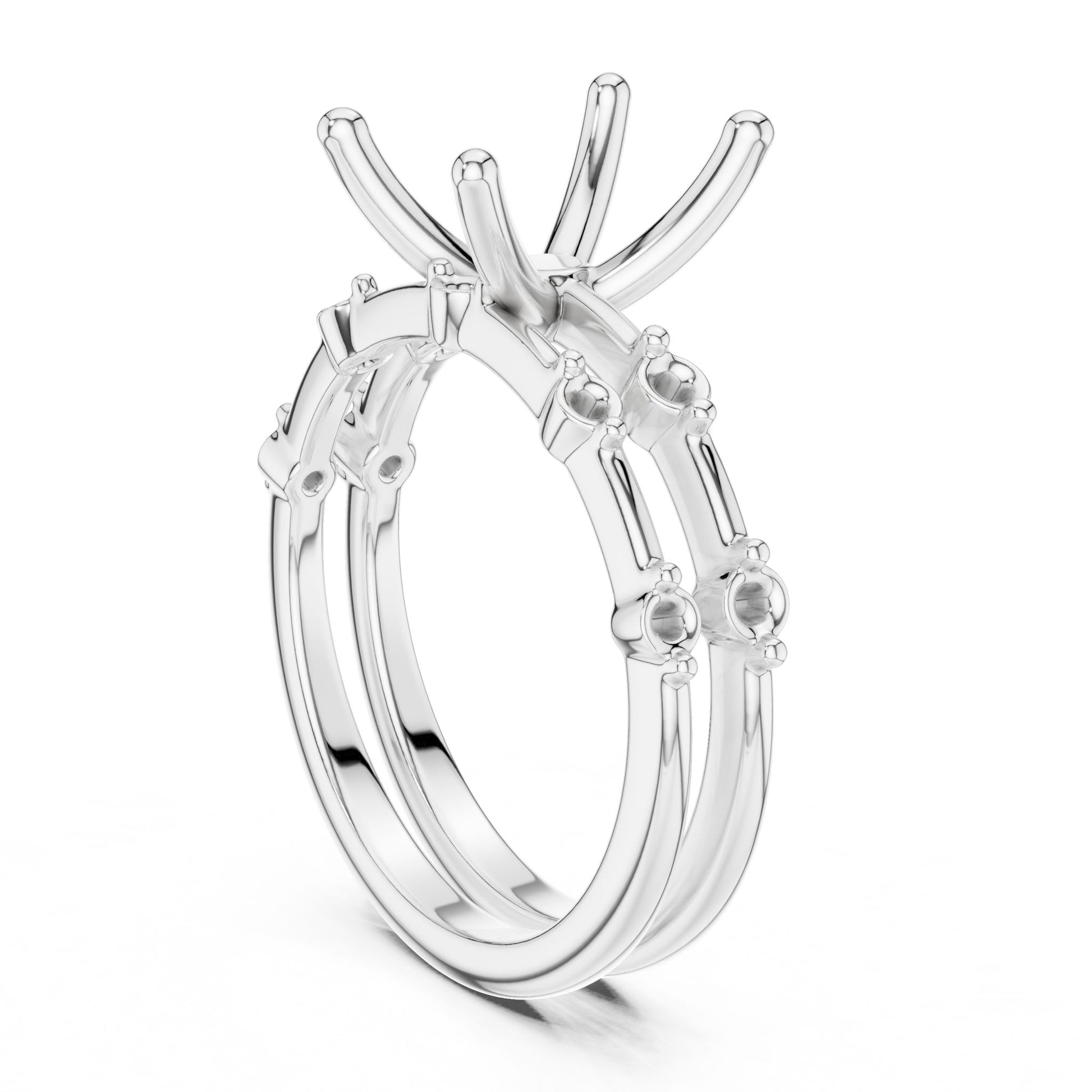 Radiant Lab Grown Diamond Side-Stone Engagement Ring