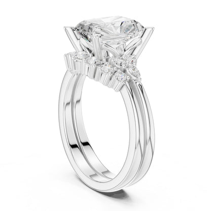 Radiant Lab Grown Diamond Side-Stone Engagement Ring