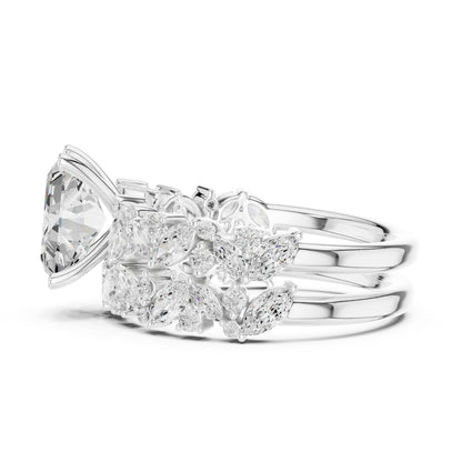 Radiant Lab Grown Diamond Side-Stone Engagement Ring