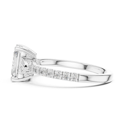 Radiant Lab Grown Diamond Side-Stone Engagement Ring