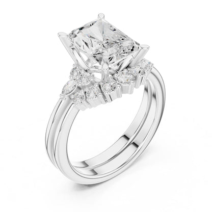 Radiant Lab Grown Diamond Side-Stone Engagement Ring