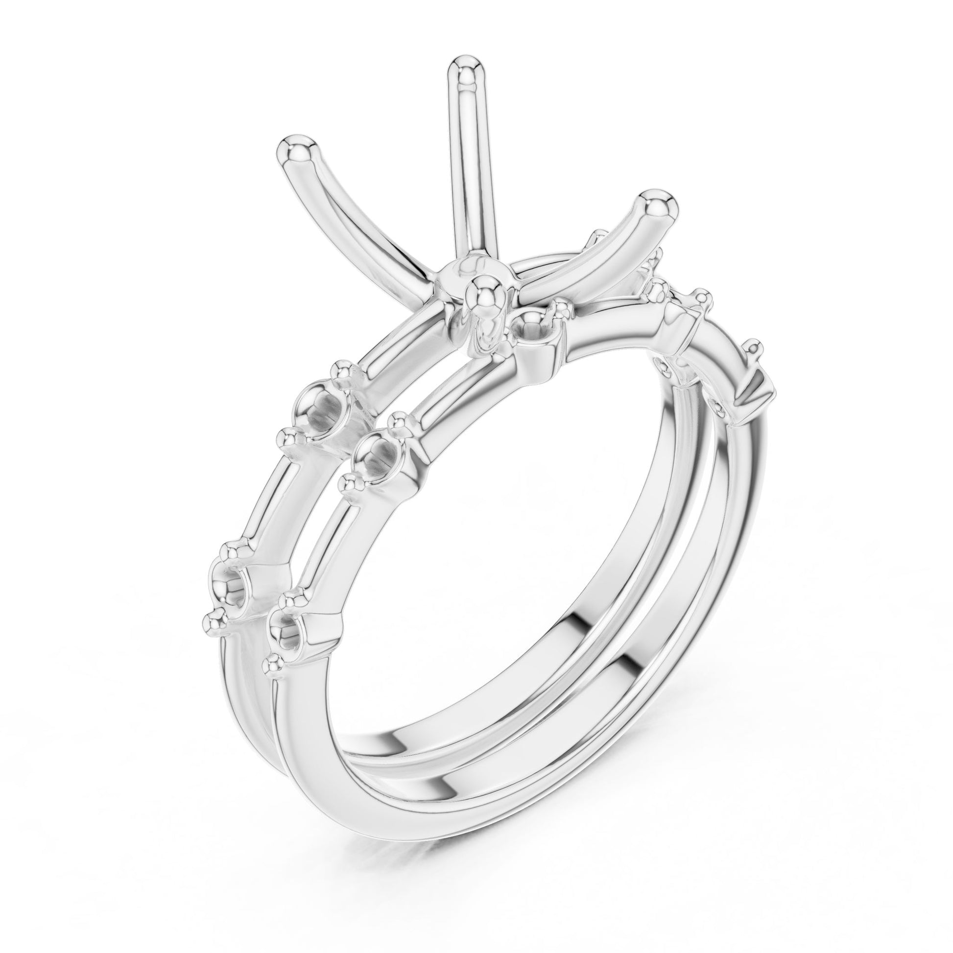 Radiant Lab Grown Diamond Side-Stone Engagement Ring