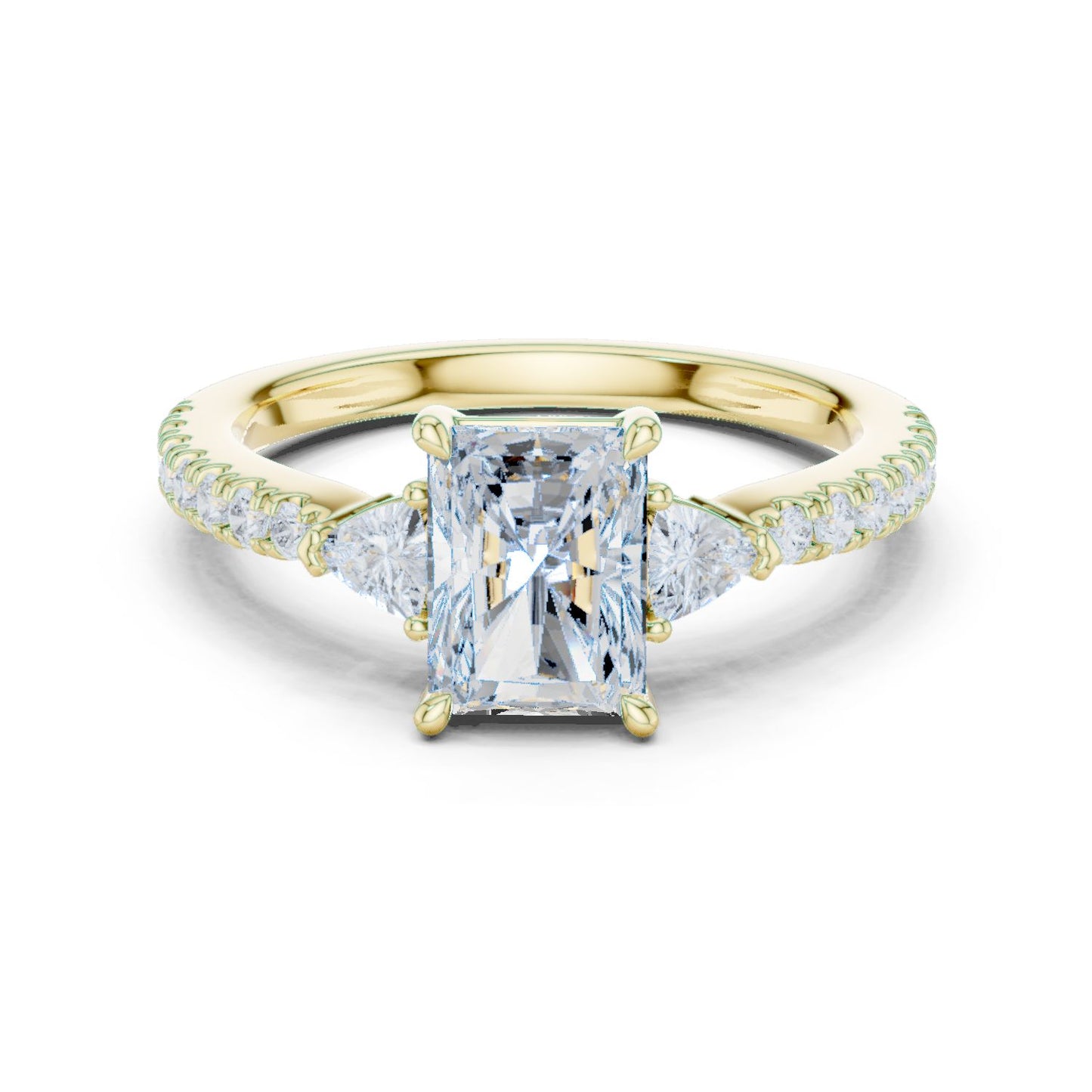Radiant Lab Grown Diamond Side-Stone Engagement Ring