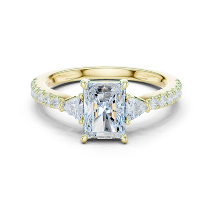 Radiant Lab Grown Diamond Side-Stone Engagement Ring