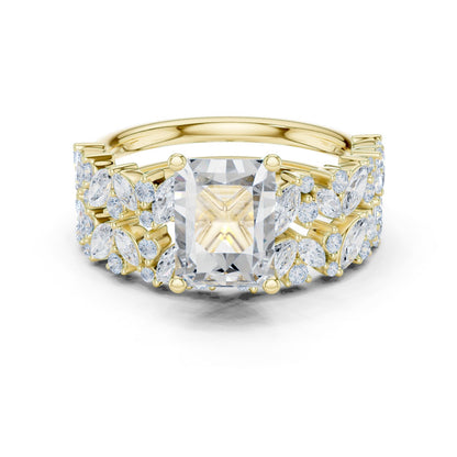 Radiant Lab Grown Diamond Side-Stone Engagement Ring