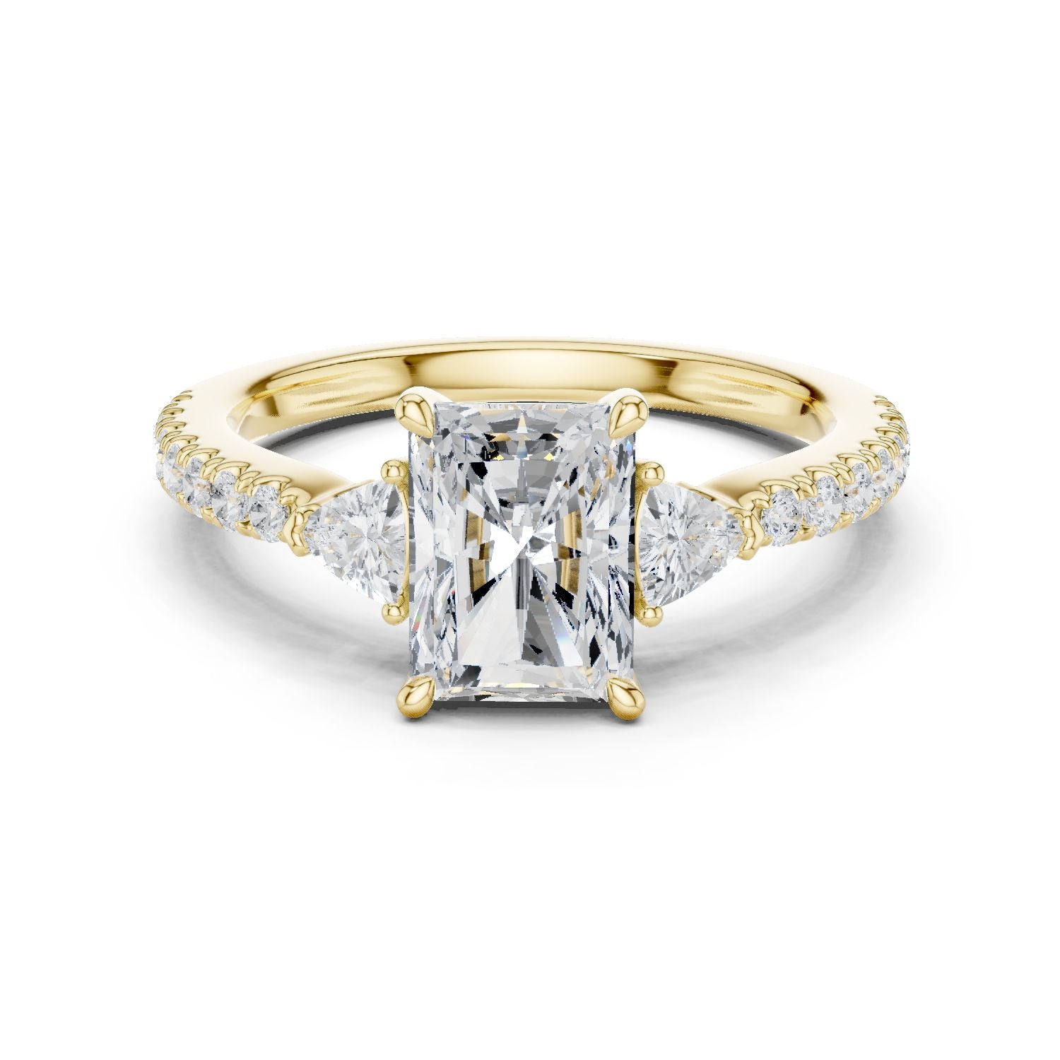 Radiant Lab Grown Diamond Side-Stone Engagement Ring