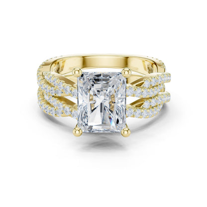 Radiant Lab Grown Diamond Side-Stone Engagement Ring