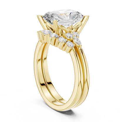 Radiant Lab Grown Diamond Side-Stone Engagement Ring