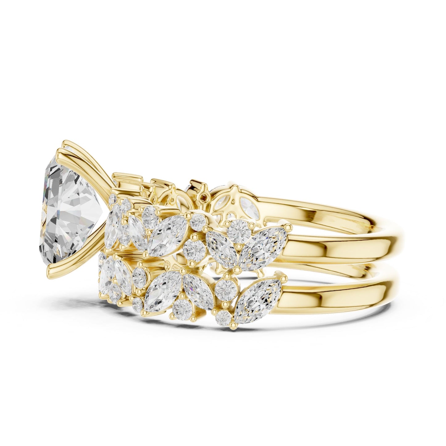 Radiant Lab Grown Diamond Side-Stone Engagement Ring