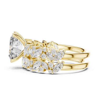 Radiant Lab Grown Diamond Side-Stone Engagement Ring