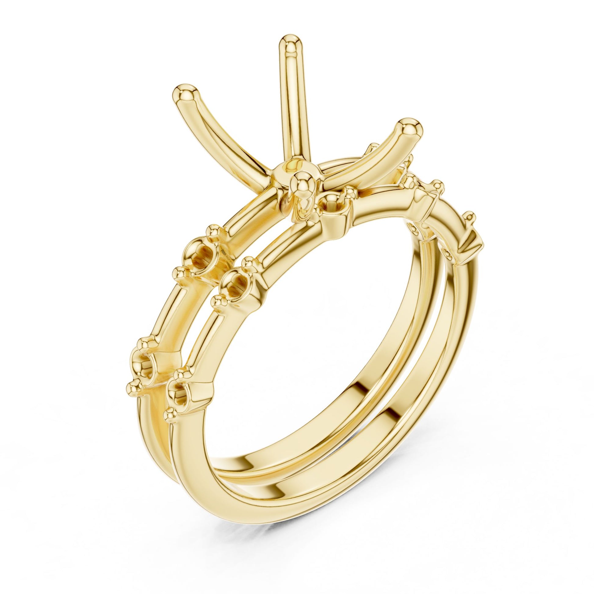 Radiant Lab Grown Diamond Side-Stone Engagement Ring