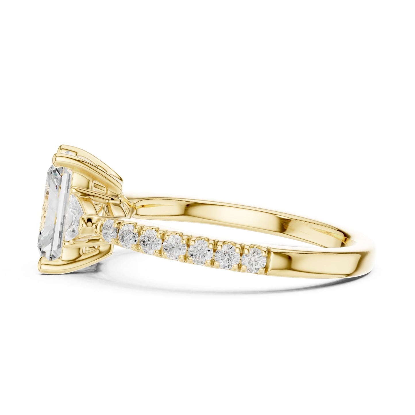 Radiant Lab Grown Diamond Side-Stone Engagement Ring