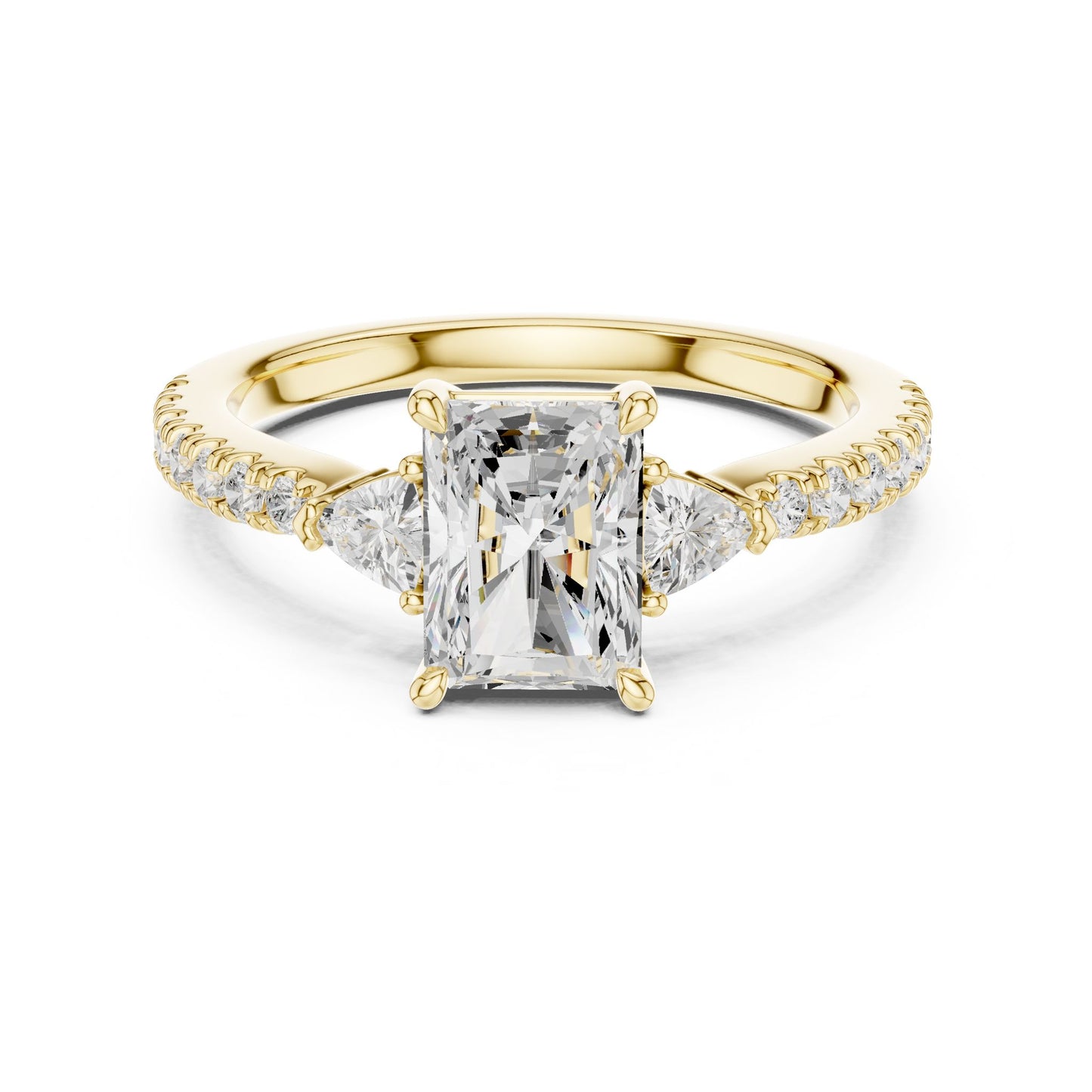 Radiant Lab Grown Diamond Side-Stone Engagement Ring