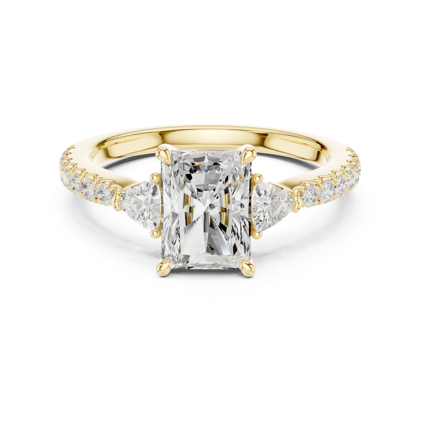 Radiant Lab Grown Diamond Side-Stone Engagement Ring
