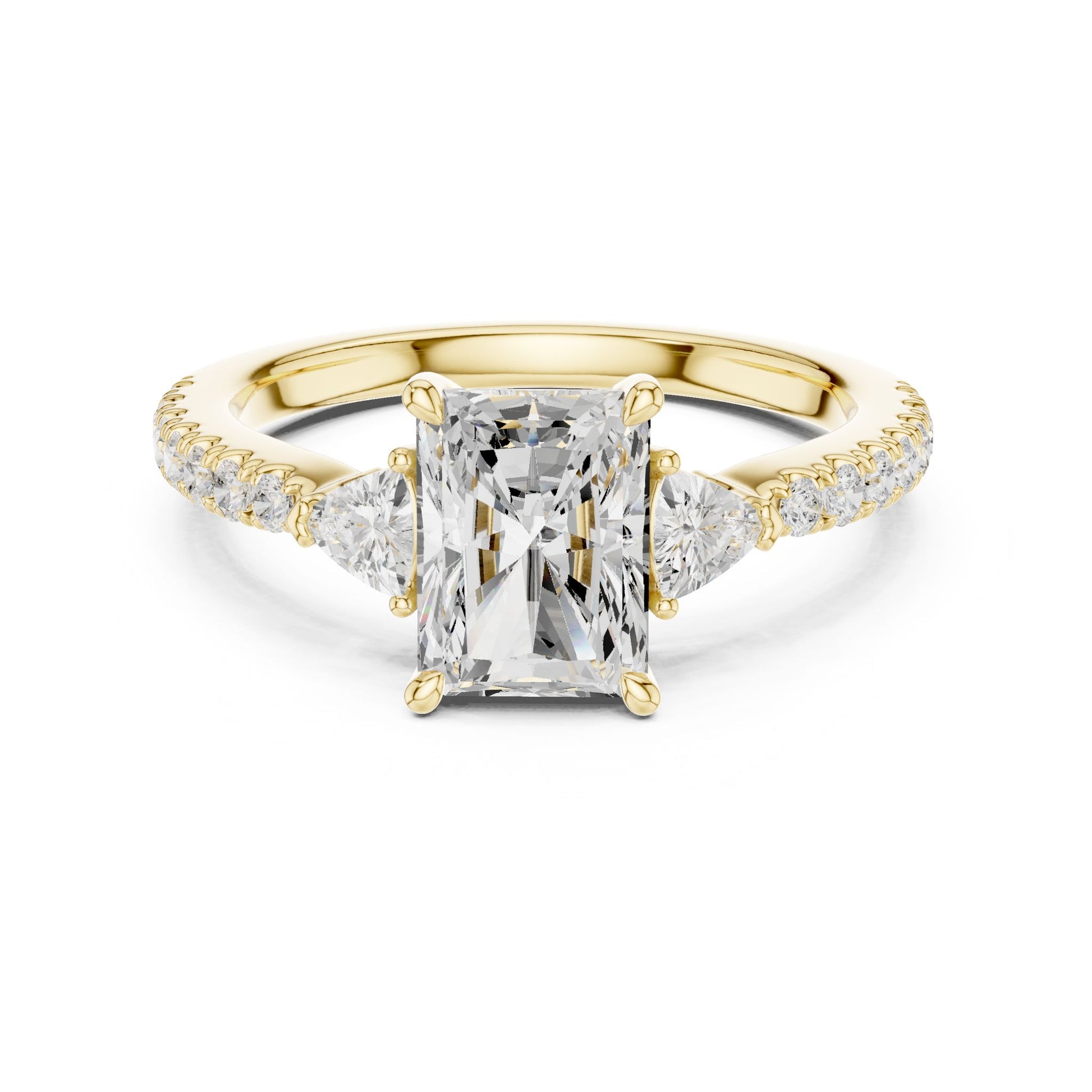 Radiant Lab Grown Diamond Side-Stone Engagement Ring