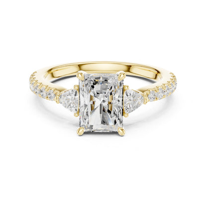 Radiant Lab Grown Diamond Side-Stone Engagement Ring