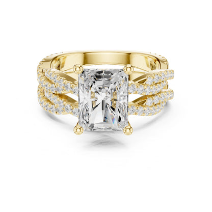 Radiant Lab Grown Diamond Side-Stone Engagement Ring