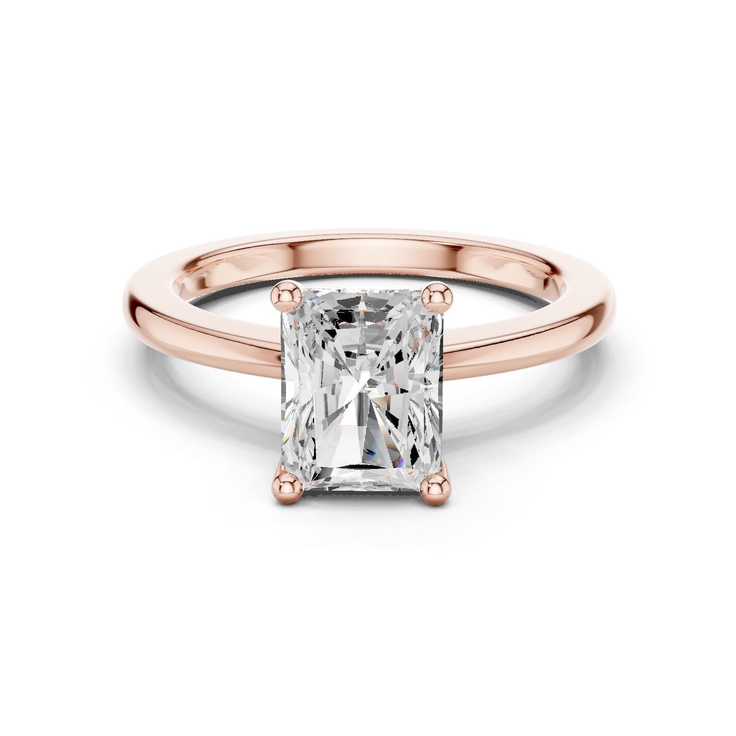 Radiant Lab Grown Diamond Solitaire Engagement Ring