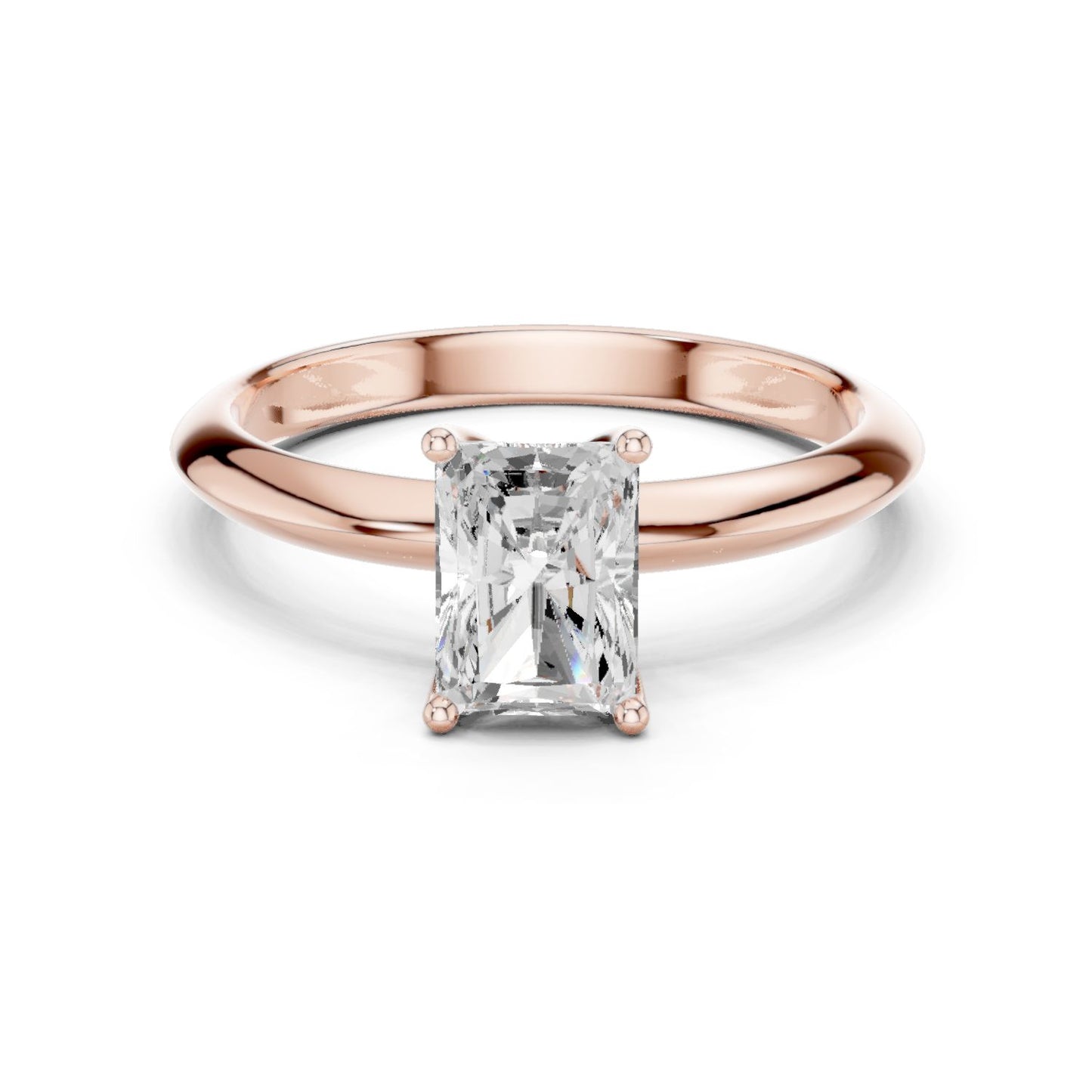 Radiant Lab Grown Diamond Solitaire Engagement Ring