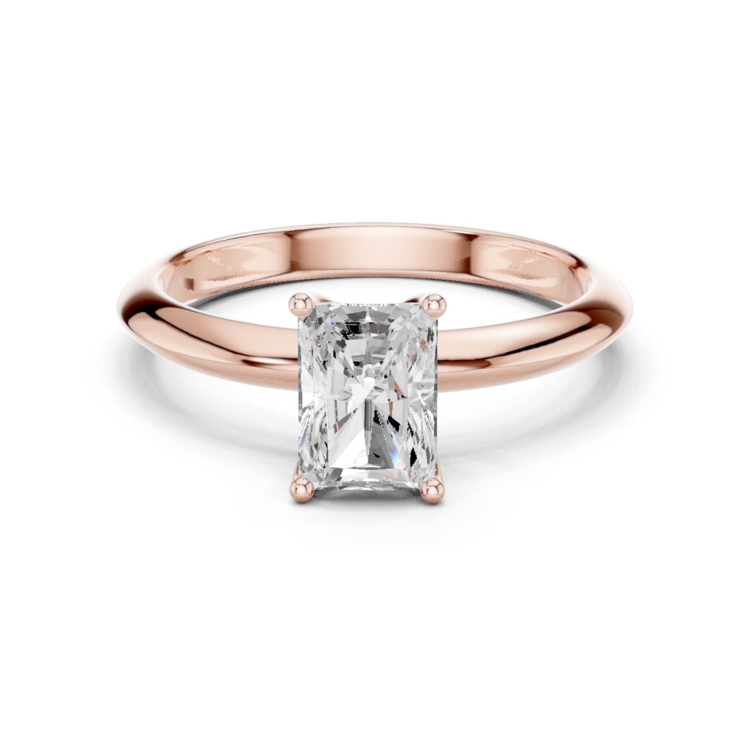 Radiant Lab Grown Diamond Solitaire Engagement Ring