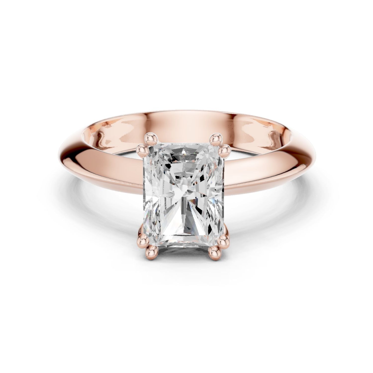 Radiant Lab Grown Diamond Solitaire Engagement Ring