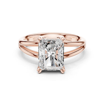 Radiant Lab Grown Diamond Solitaire Engagement Ring