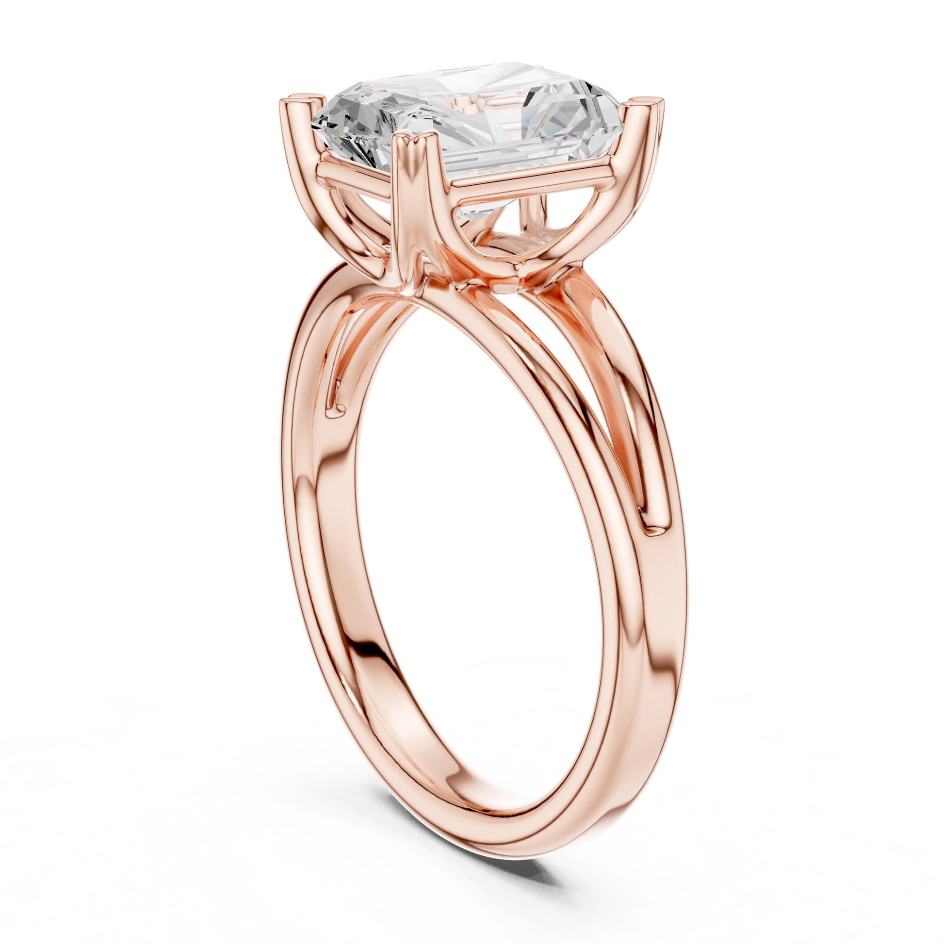 Radiant Lab Grown Diamond Solitaire Engagement Ring