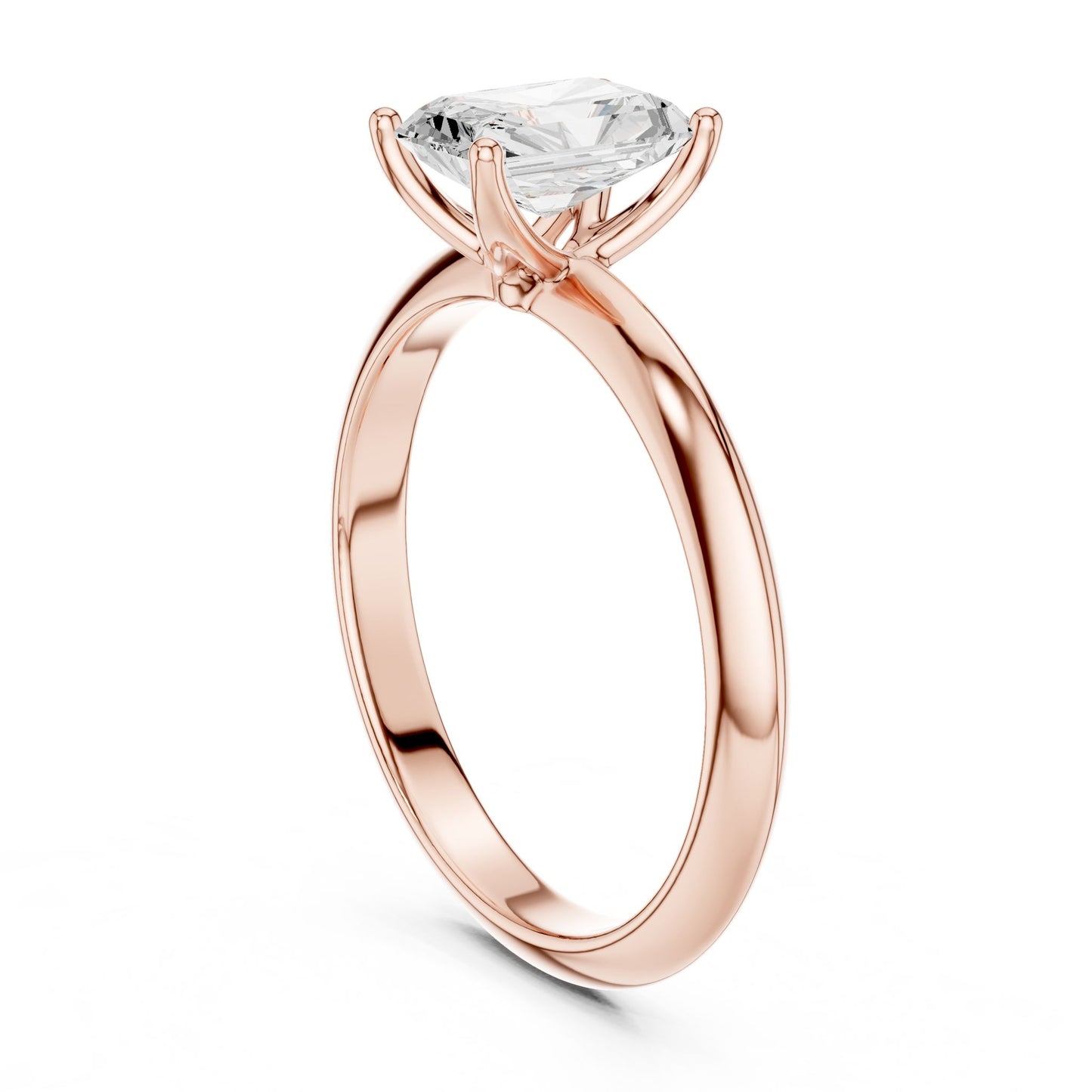 Radiant Lab Grown Diamond Solitaire Engagement Ring