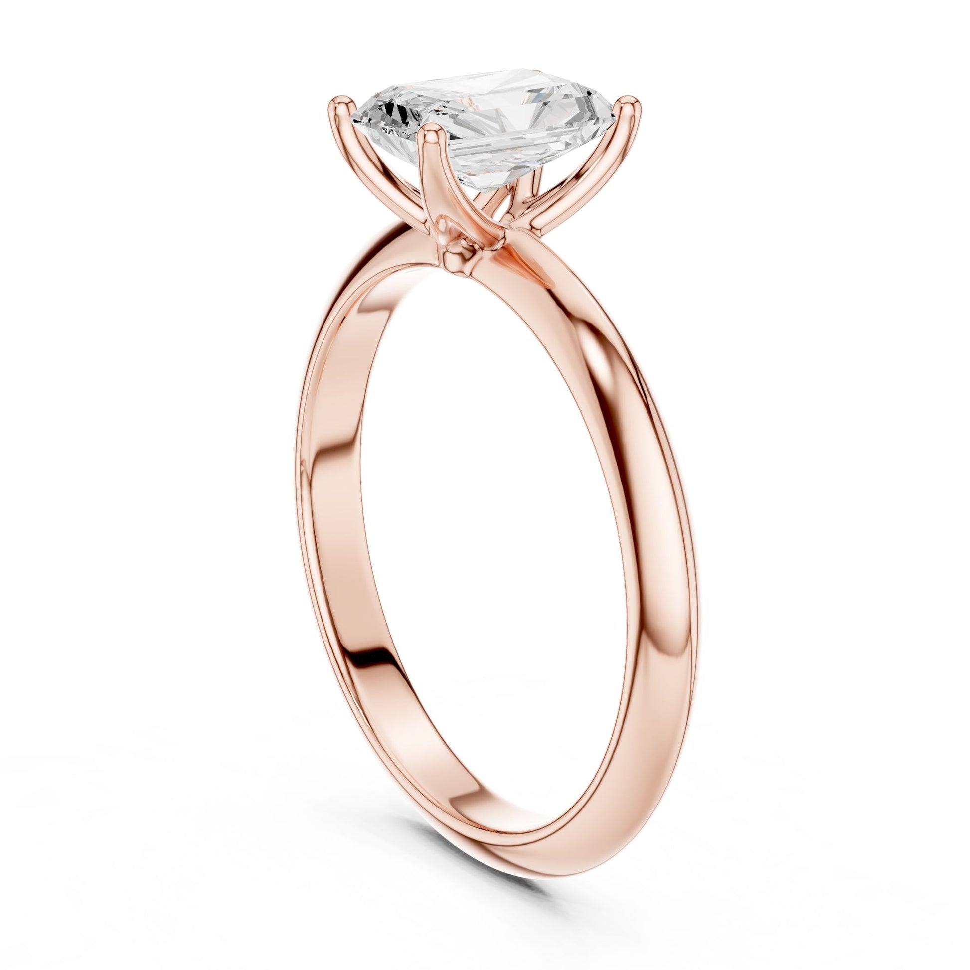 Radiant Lab Grown Diamond Solitaire Engagement Ring