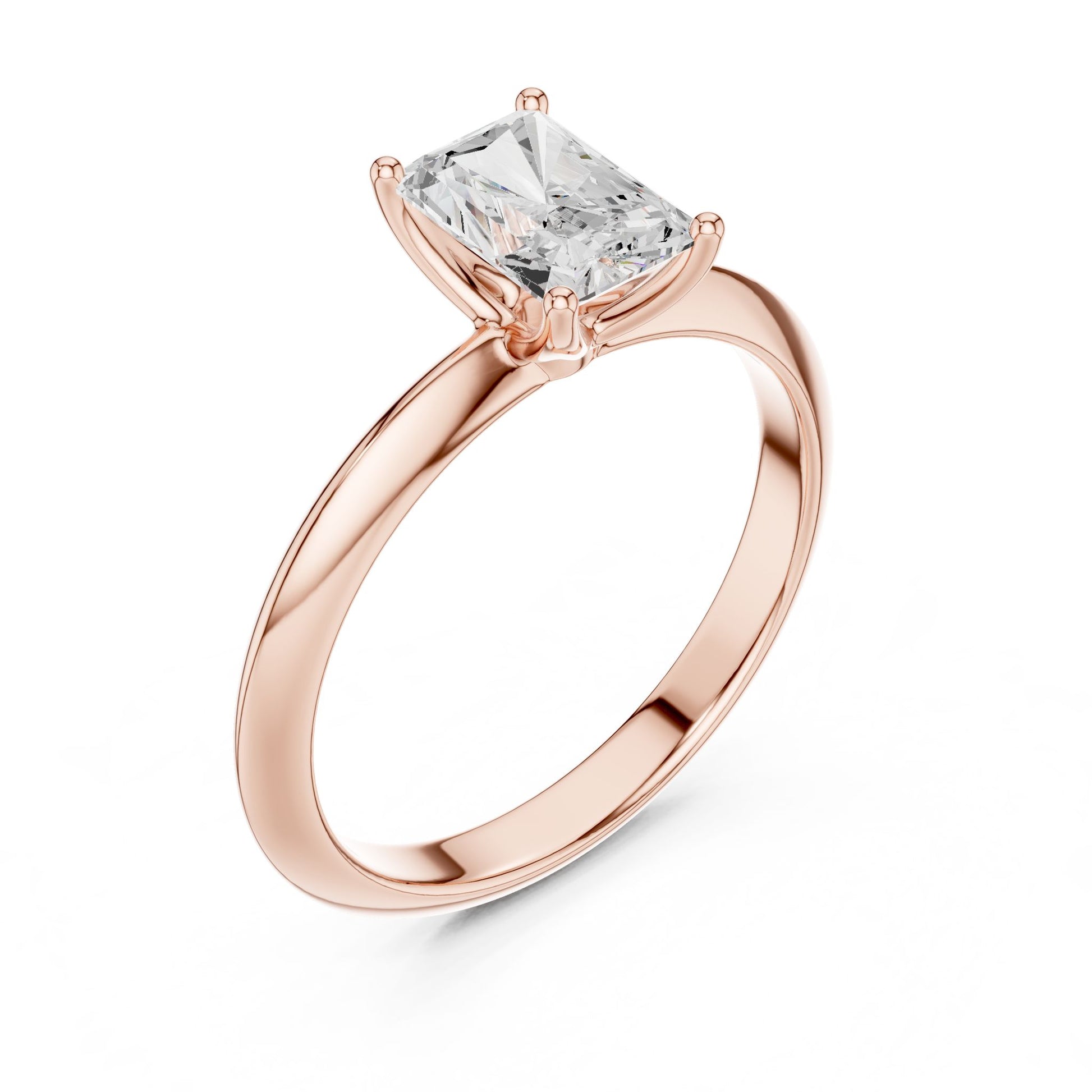 Radiant Lab Grown Diamond Solitaire Engagement Ring