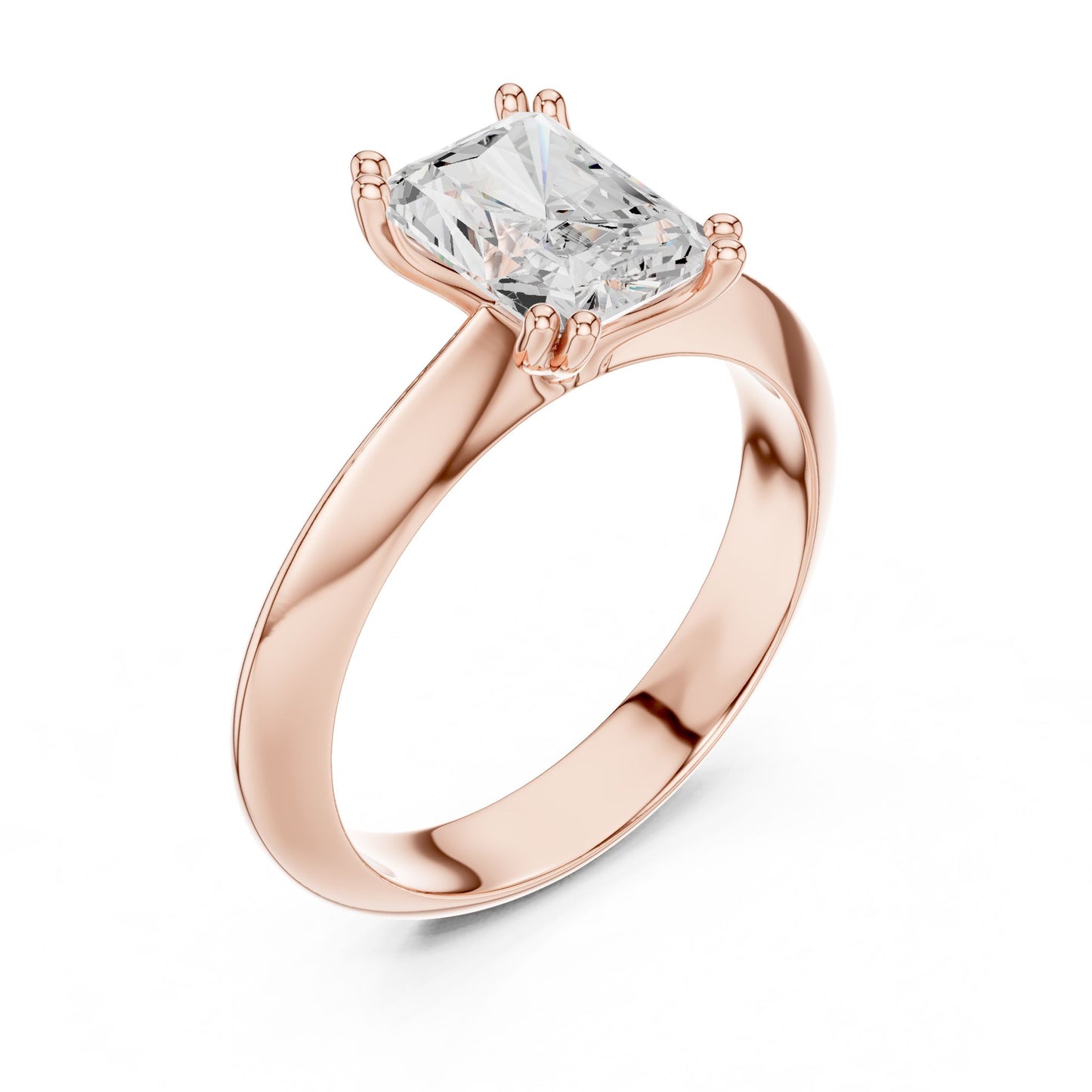 Radiant Lab Grown Diamond Solitaire Engagement Ring