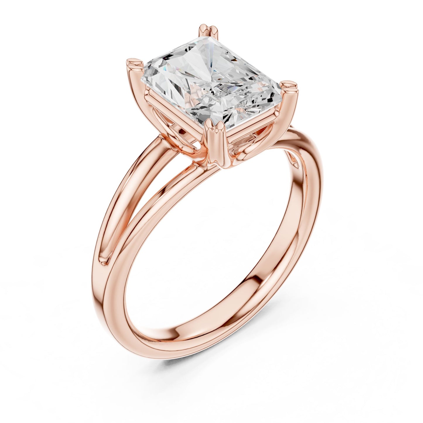 Radiant Lab Grown Diamond Solitaire Engagement Ring