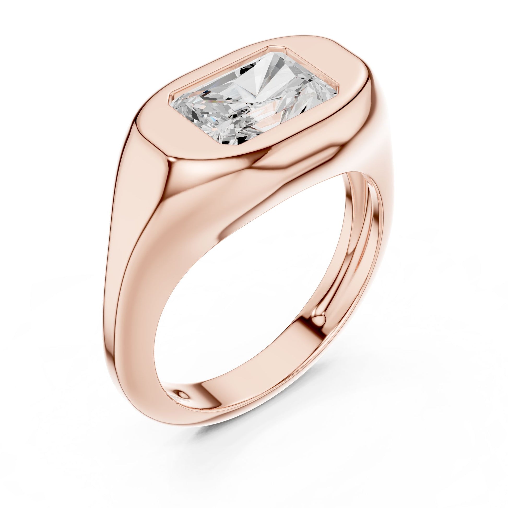 Radiant Lab Grown Diamond Solitaire Engagement Ring