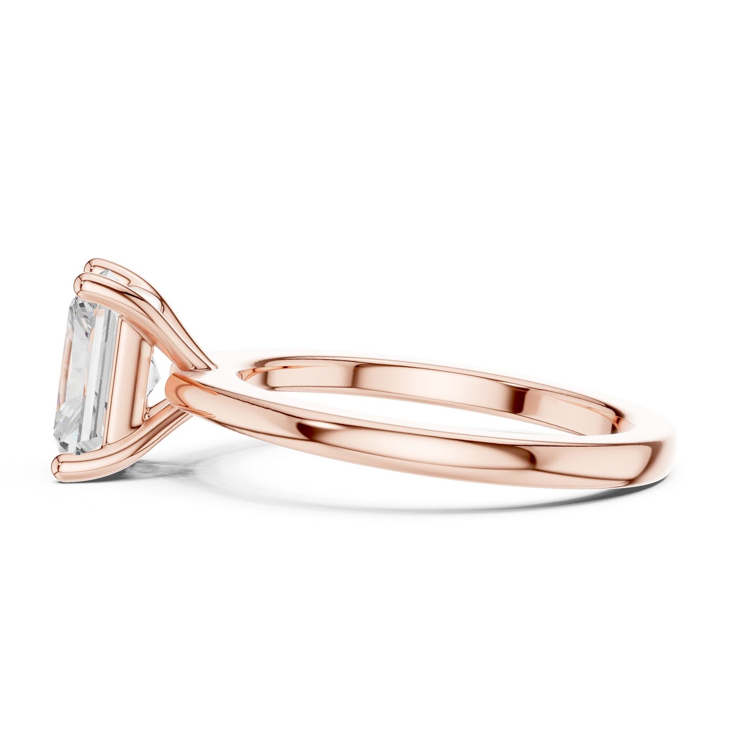 Radiant Lab Grown Diamond Solitaire Engagement Ring