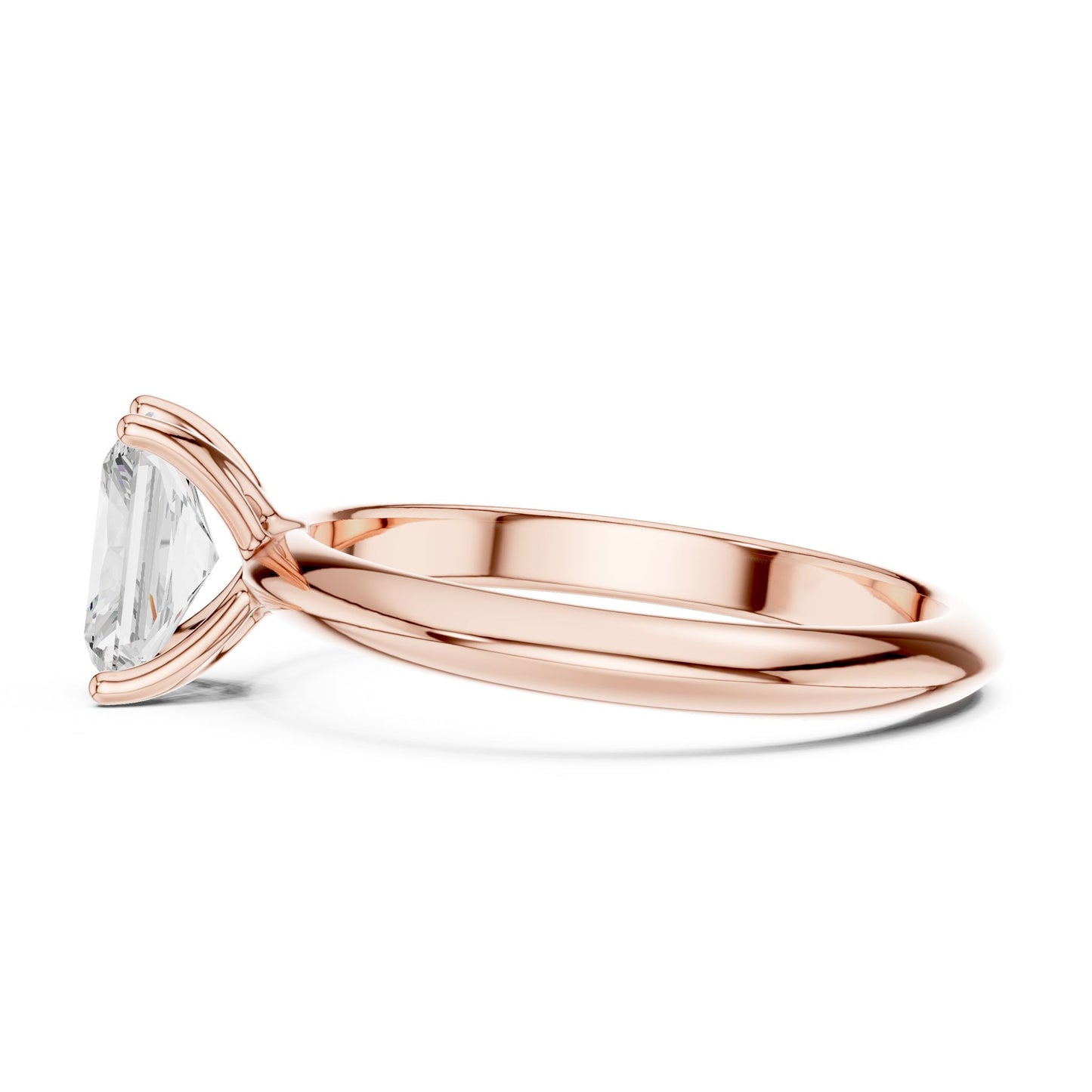 Radiant Lab Grown Diamond Solitaire Engagement Ring