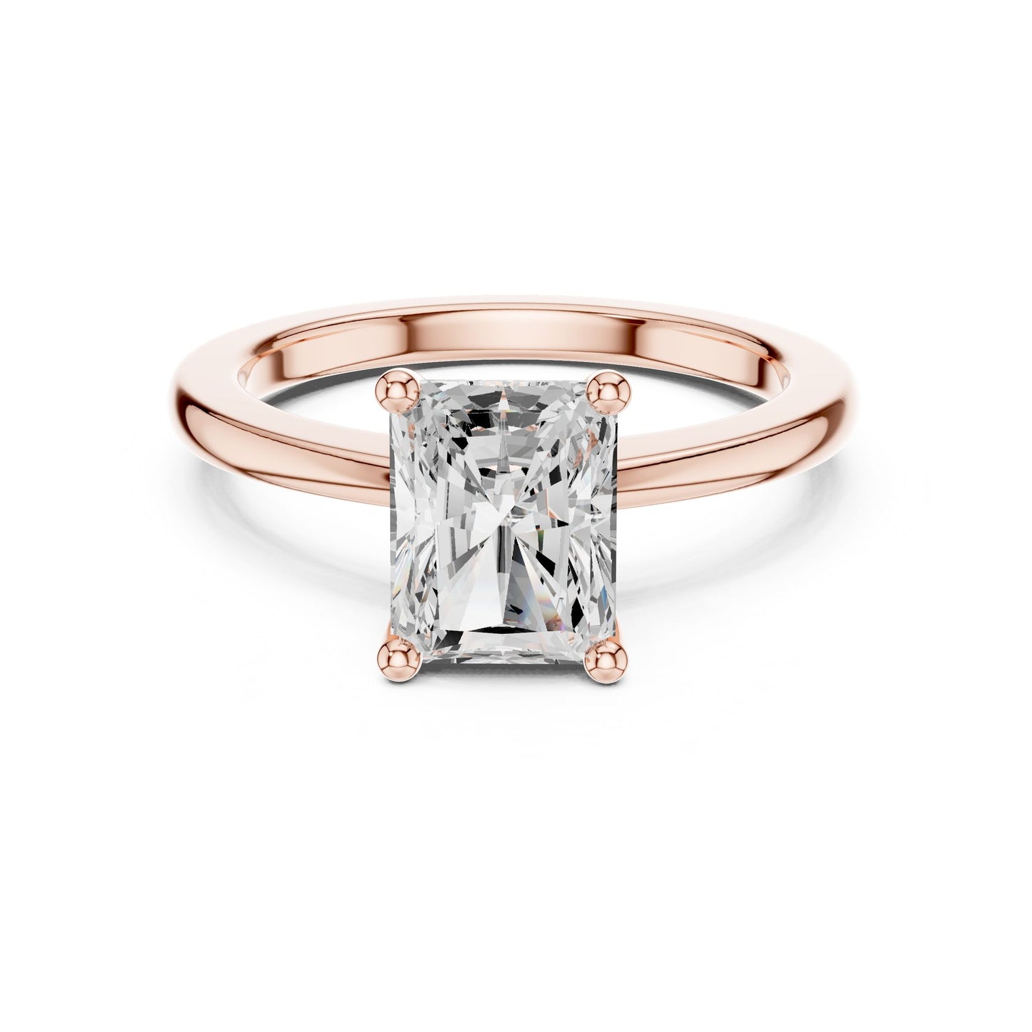 Radiant Lab Grown Diamond Solitaire Engagement Ring