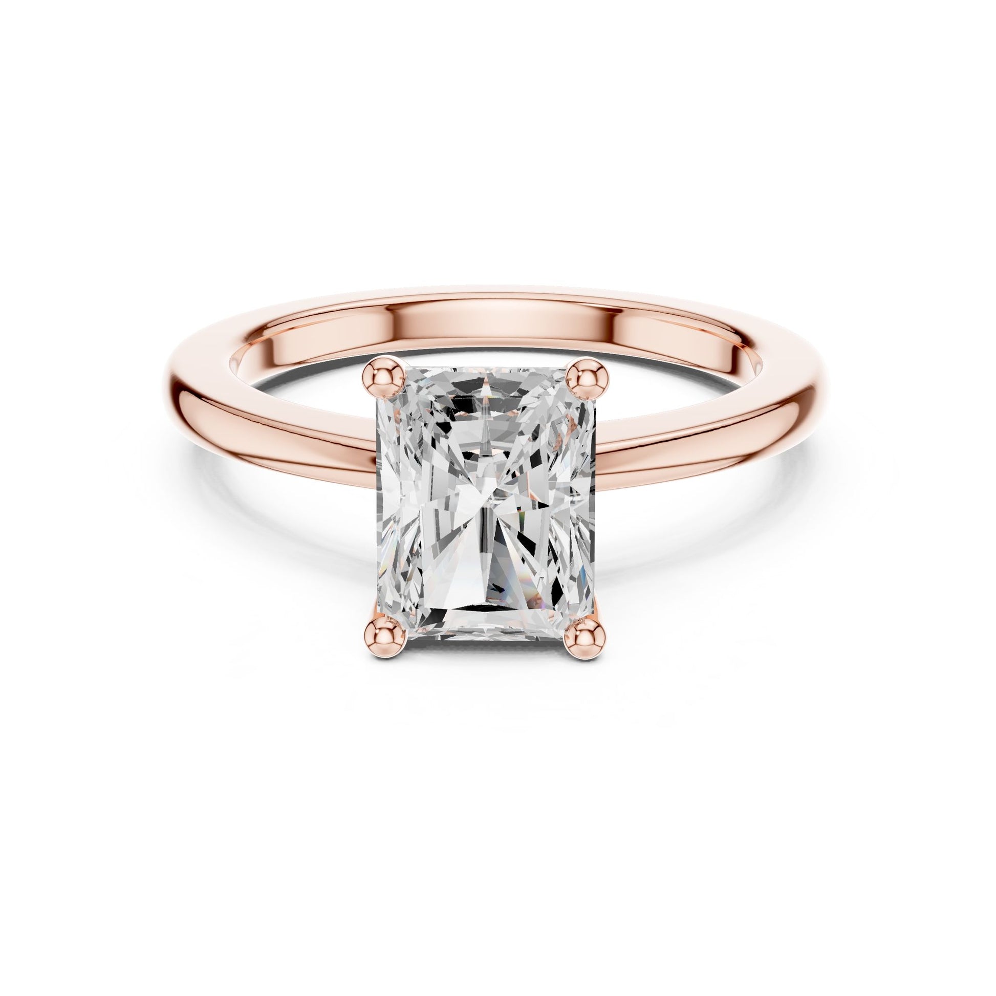 Radiant Lab Grown Diamond Solitaire Engagement Ring