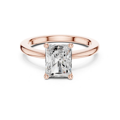 Radiant Lab Grown Diamond Solitaire Engagement Ring