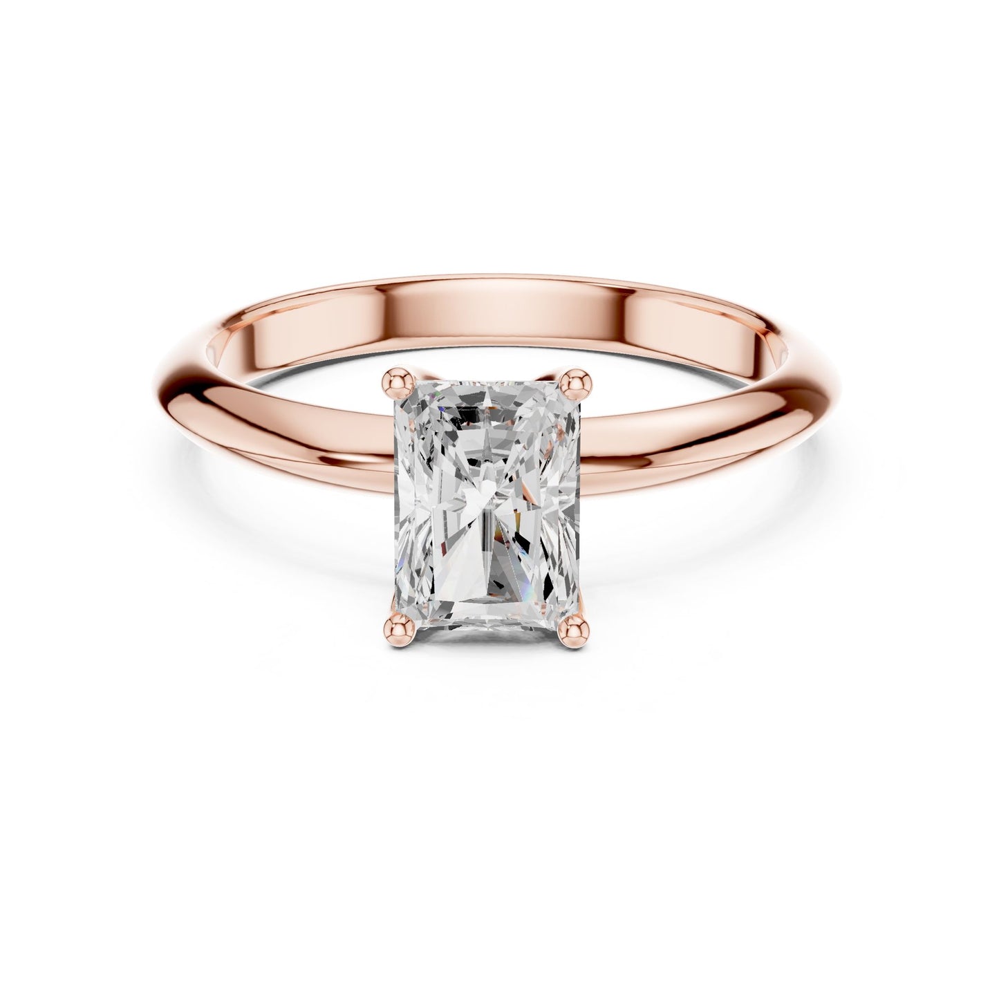 Radiant Lab Grown Diamond Solitaire Engagement Ring