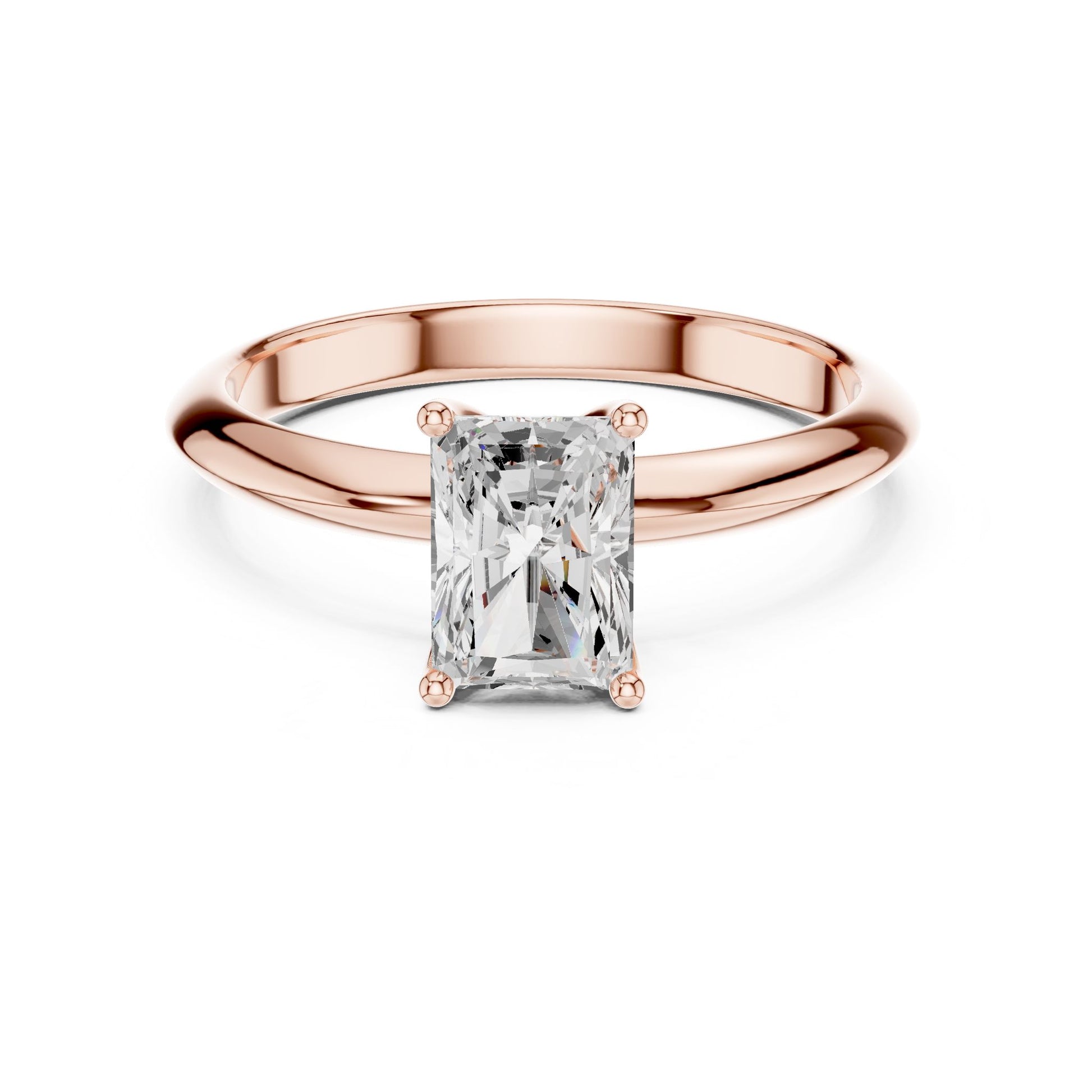 Radiant Lab Grown Diamond Solitaire Engagement Ring