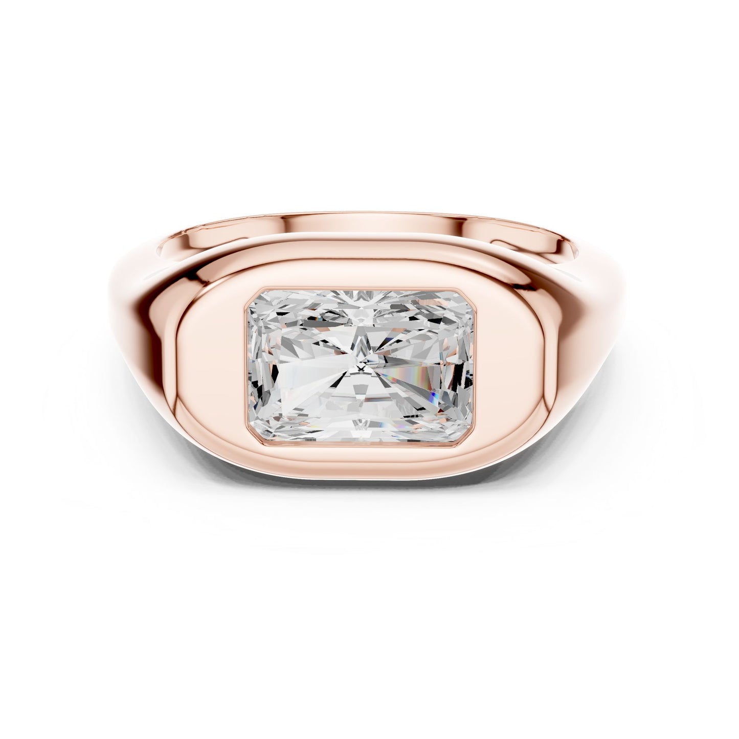 Radiant Lab Grown Diamond Solitaire Engagement Ring