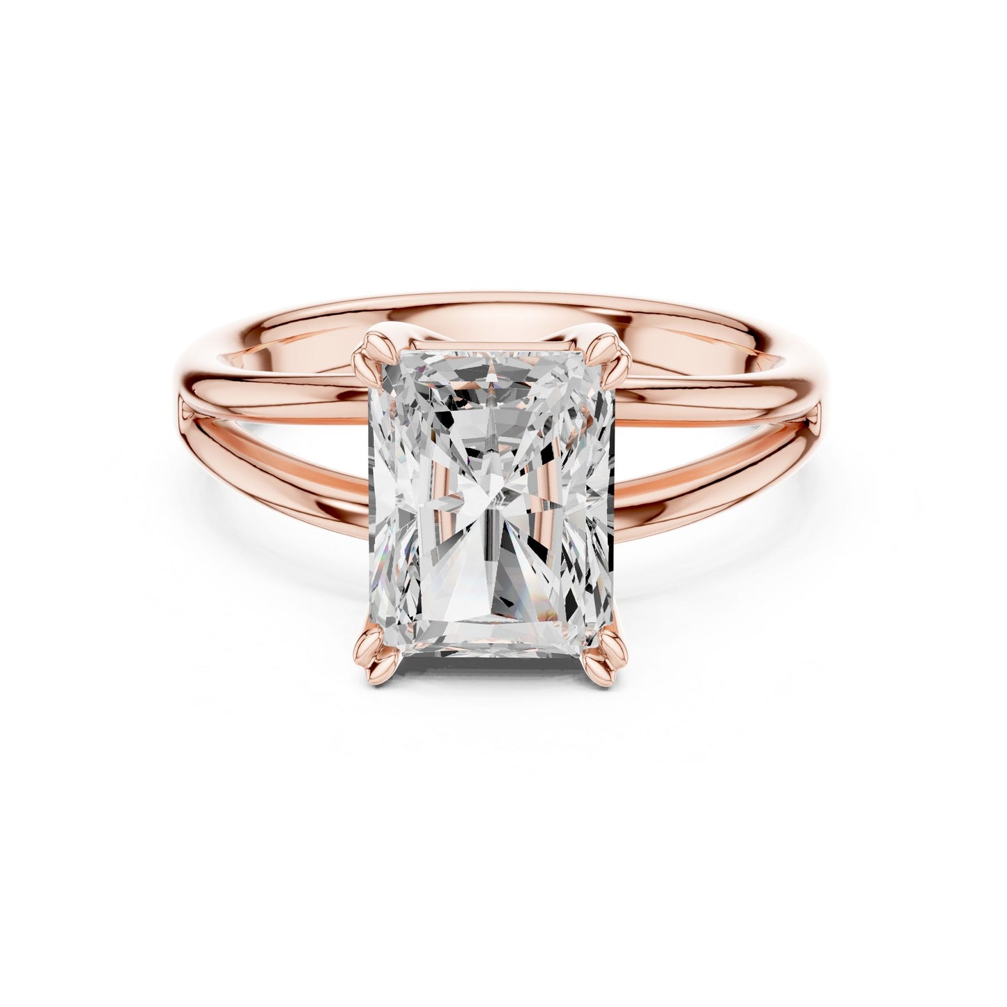 Radiant Lab Grown Diamond Solitaire Engagement Ring