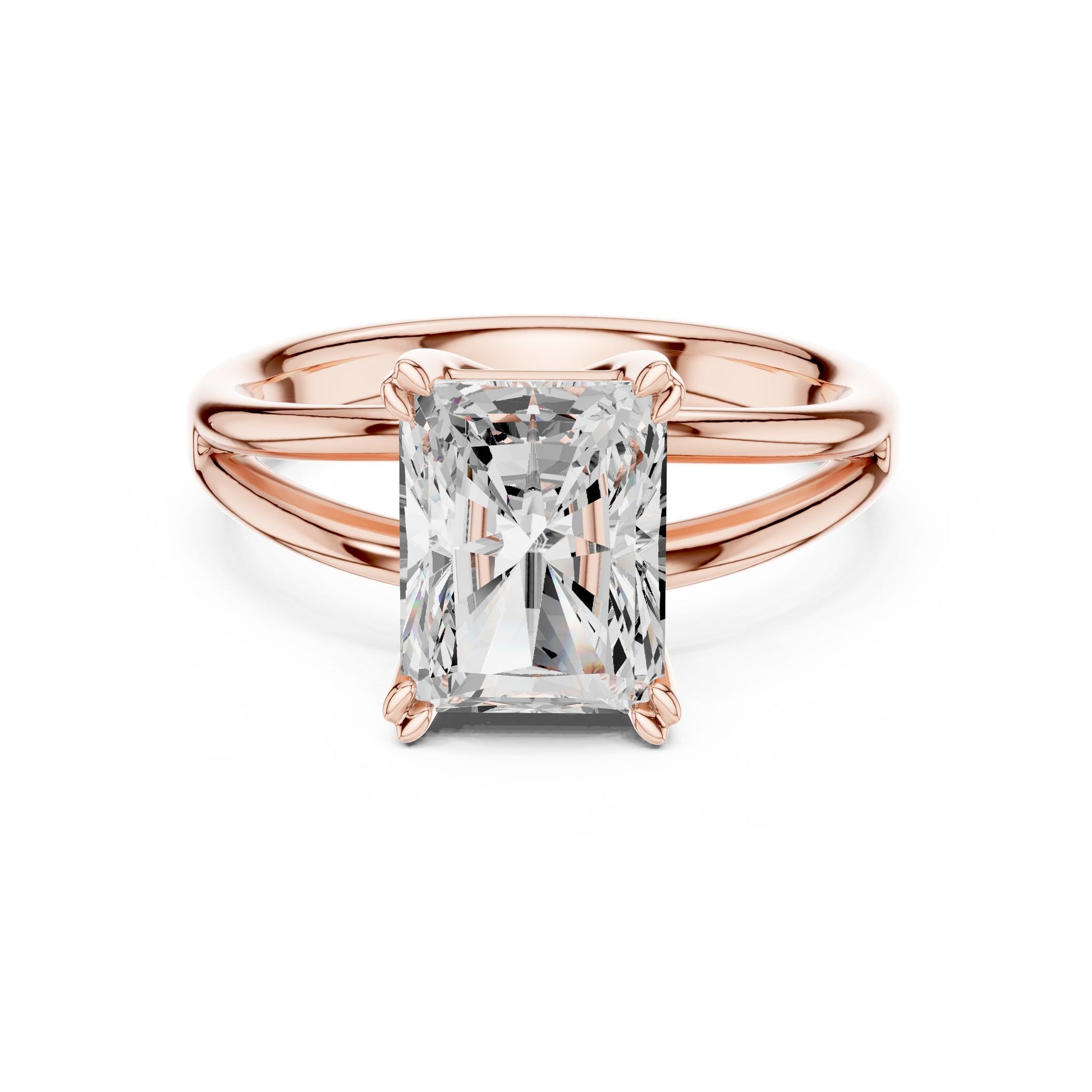 Radiant Lab Grown Diamond Solitaire Engagement Ring